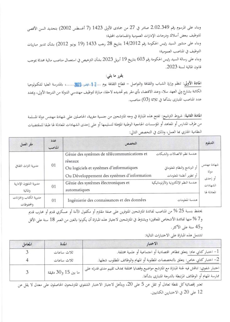 Concours Département de la Culture