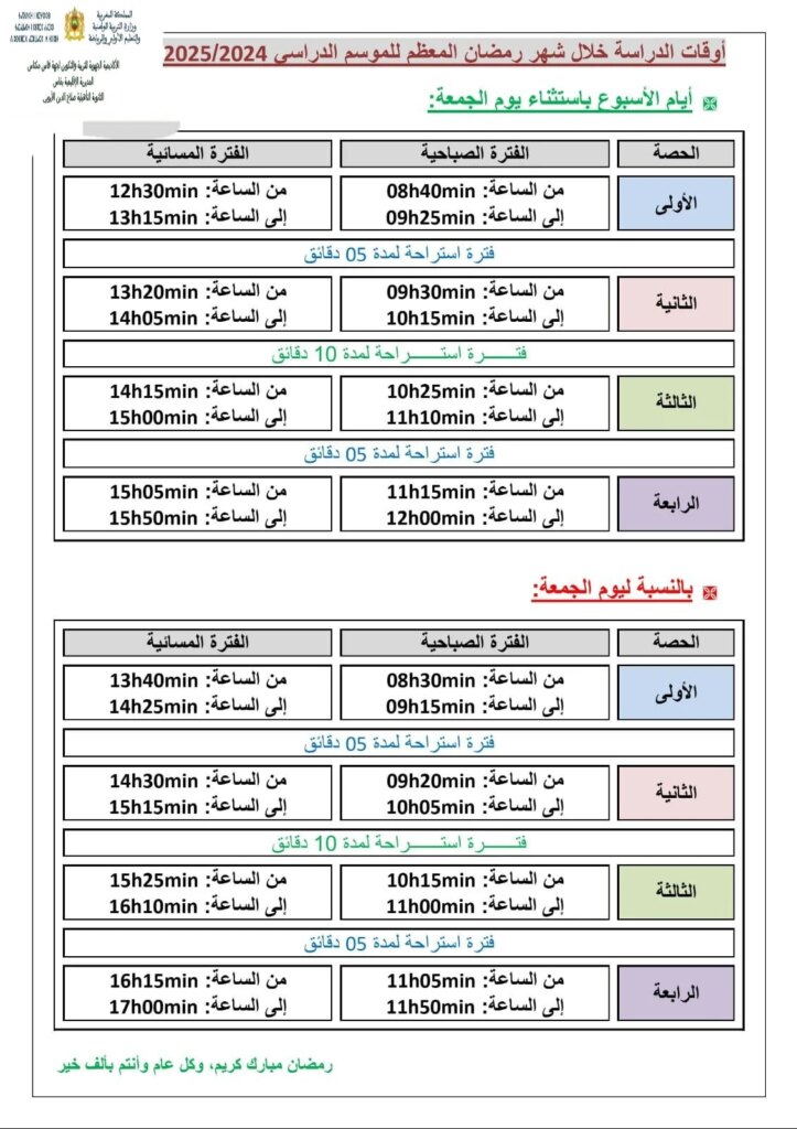 taoukit dirasat ramadan 2025 maroc1039527625